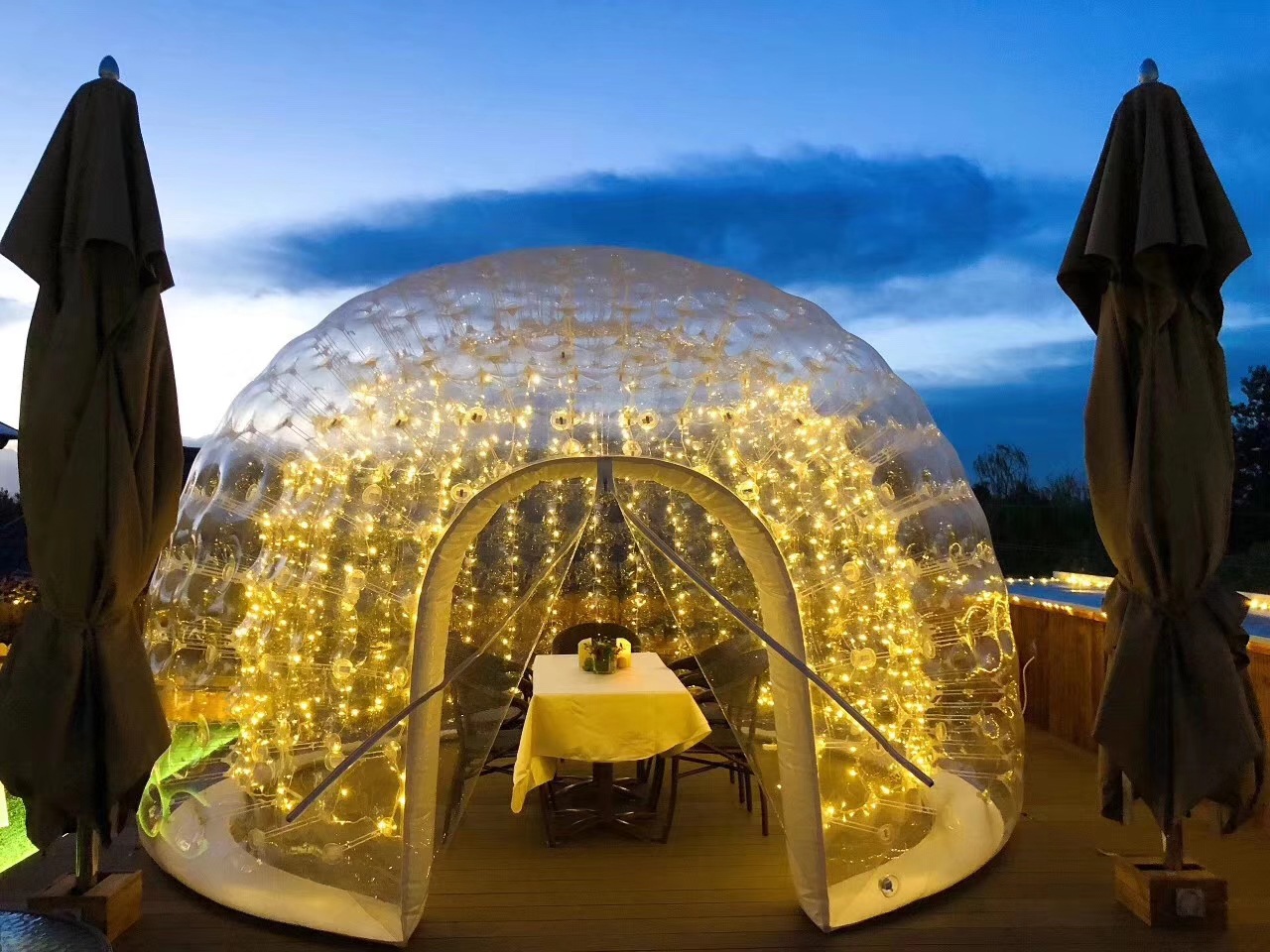网红透明泡泡屋星空帐篷景区度假屋山庄酒店民宿户外露营充气帐篷