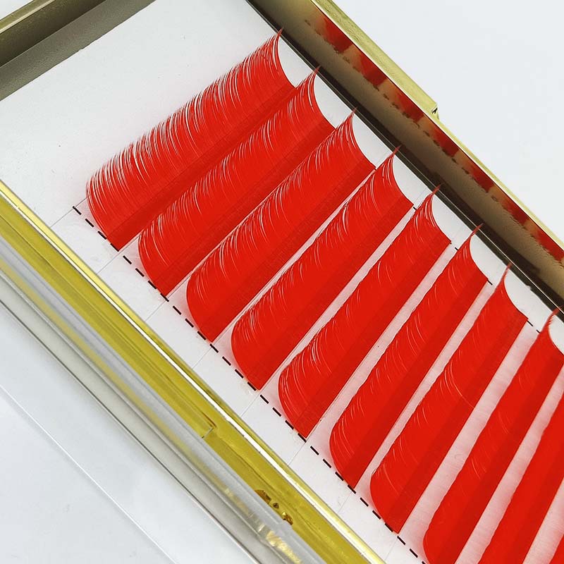 0.07 Color Grafting False Eyelashes round Hair Single Hair Taking Red Plant Eyelashes Fiber Factory Wholesale