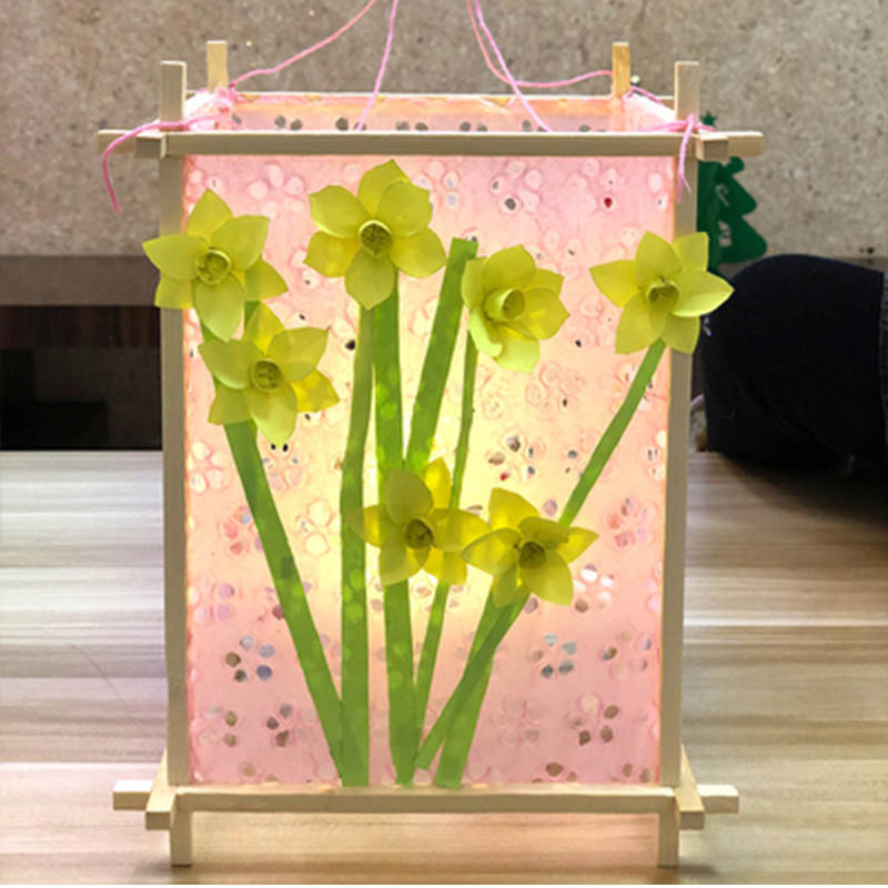 节日diy灯笼材料包仿古中式手提宫灯diy儿童手工玩具古典纸灯