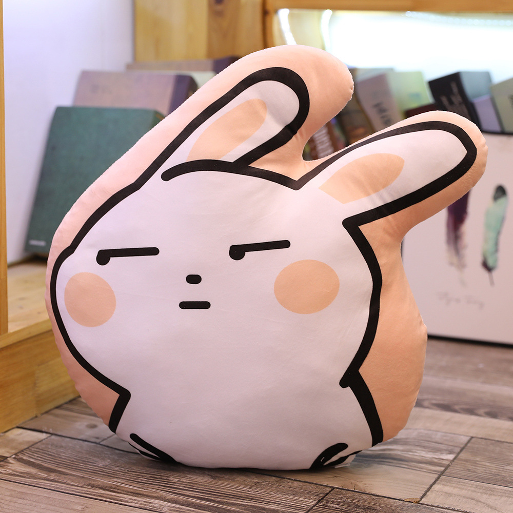 ins可爱兔兔抱枕印花少女心萌粉兔玩偶可拆洗沙发靠垫车载抱枕大