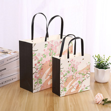 爆款韩版时尚小清新彩印花朵礼品袋手伴礼袋生日礼物纸袋手提袋