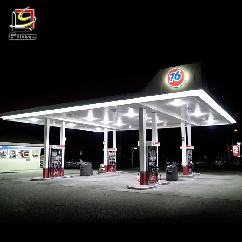 厂家专业制作各款汽车加油站顶棚加油站罩棚加油站网架全套设备