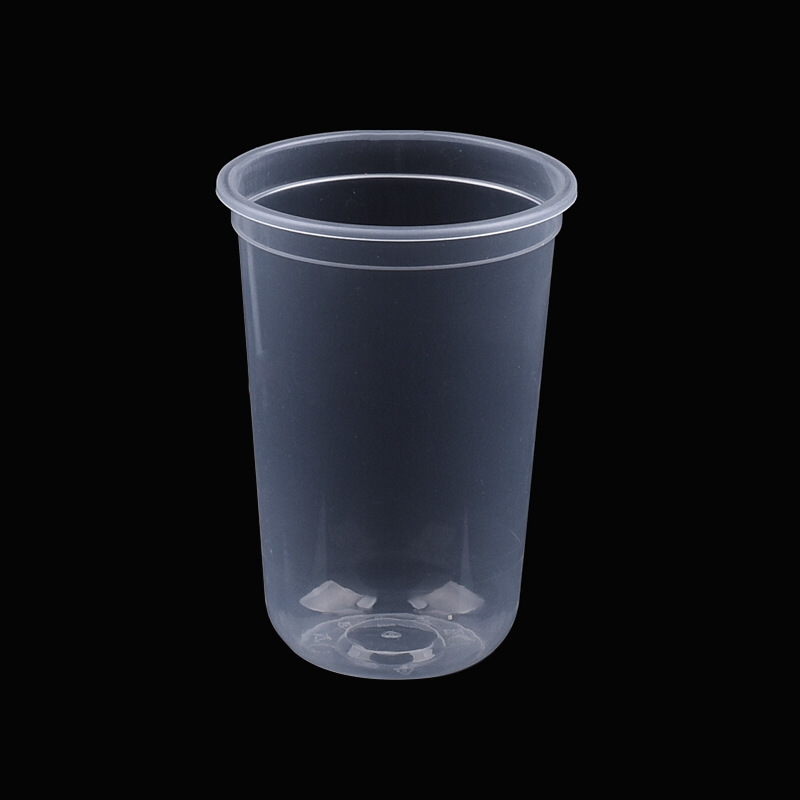 厂家直销注塑u型杯500ml一次性奶茶杯90口径注塑奶茶u型杯定做