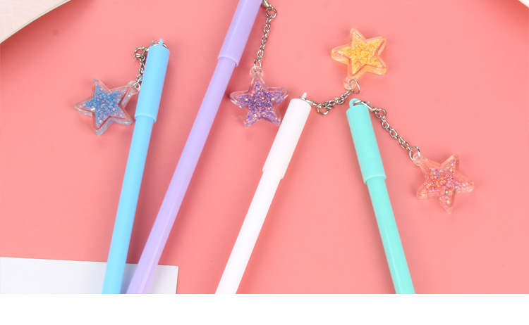 创意海星挂件中性笔情侣小仙女吊坠笔水晶球亮片 学生学习用品
