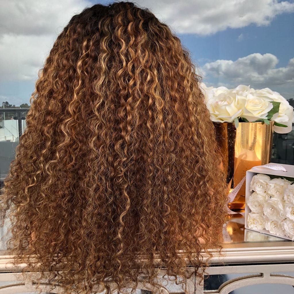 外贸新款女士假发非洲黑棕中分小卷发手卷发小卷化纤长卷发头套