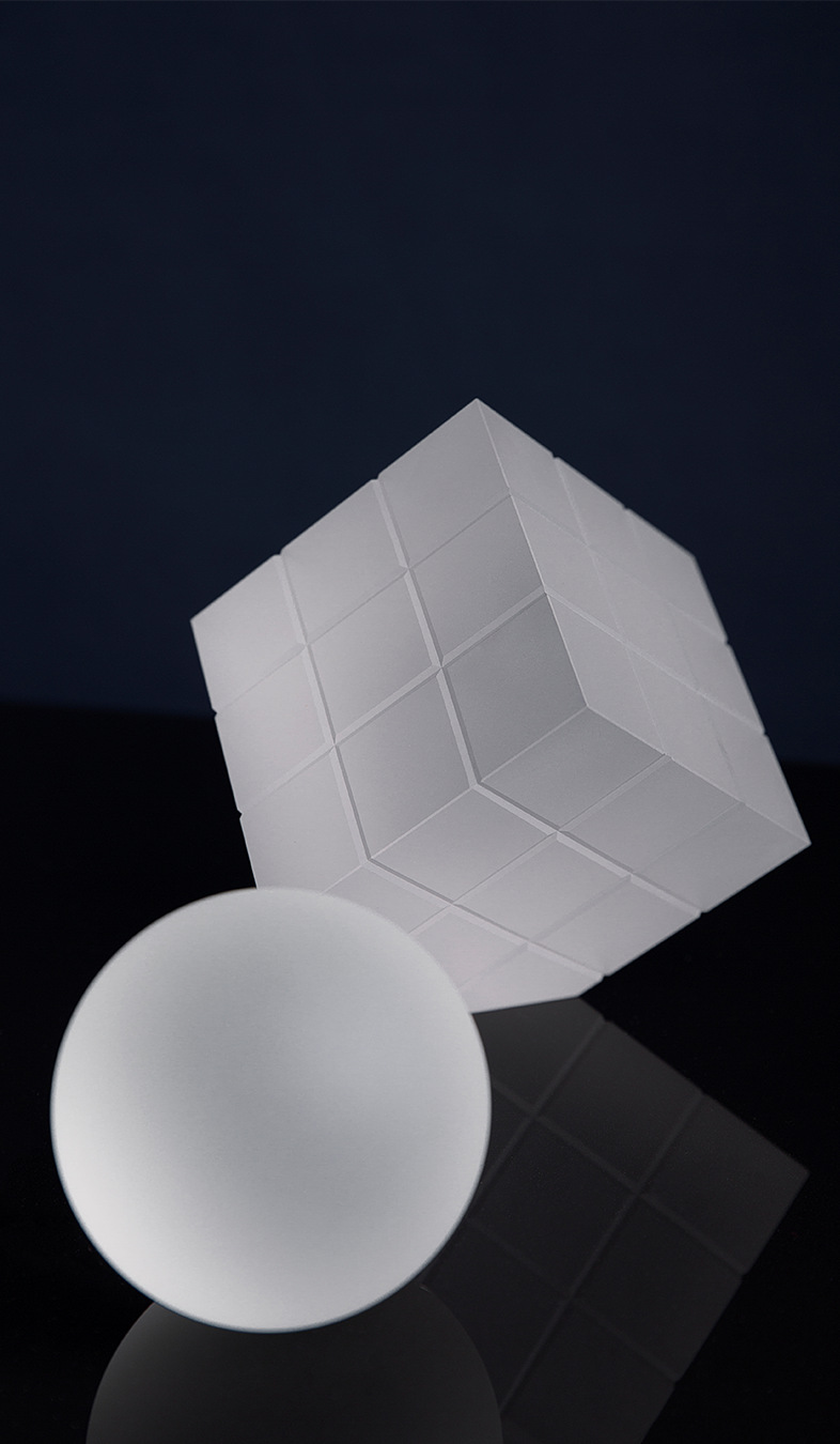 北欧现代创意简约磨砂水晶几何形立方体客厅办公室样板间装饰摆件