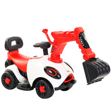 儿童电动挖掘机男孩玩具车挖土机可坐可骑大号钩机不带遥控工程车
