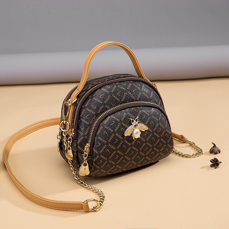 2020新款手提包包女 经典老花单肩斜挎包 多隔层pu时尚链条小背包