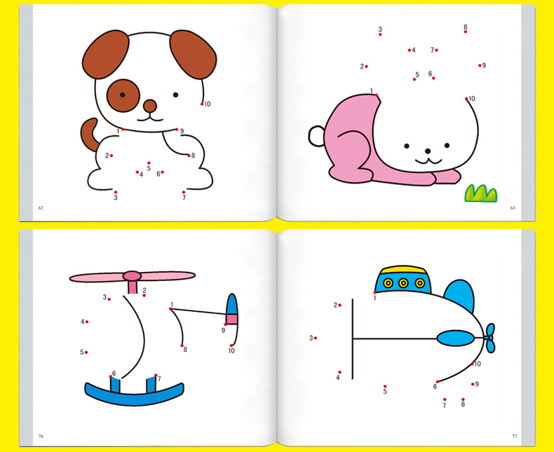 全4册宝宝连线幼儿益智游戏学画涂色本3-6岁趣味识数早教启蒙绘本