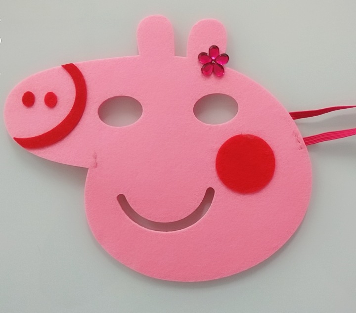 小猪一家猪爸爸妈妈毛毡布面具卡通头饰幼儿园小猪表演道具