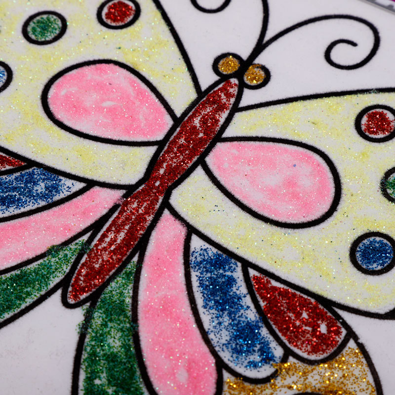 批发吸卡艺术金粉画亲子diy手工涂鸦画画套装儿童益智玩具填色画