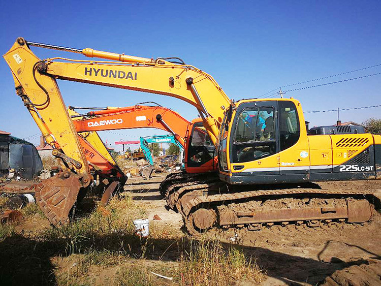二手220现代挖机 hyndailc225-9中型挖掘机 九成新纯土方机挖土