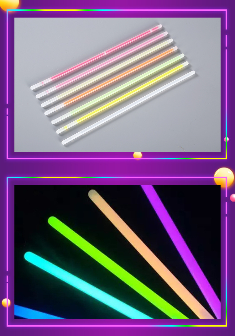 户外一次性荧光棒 100只桶装七彩发光棒 演唱会助威玩具应援棒