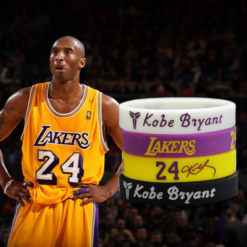 湖人队科比24号签名腕带珍藏版篮球运动nba手环硅胶手带批发