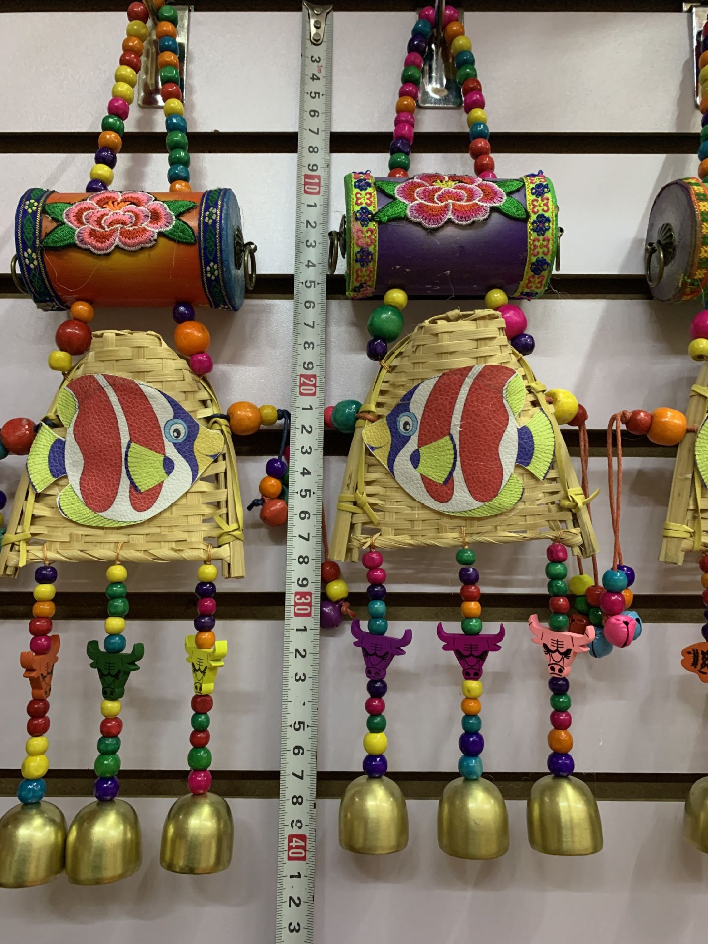 云南民族手工艺品旅游纪念品东巴风铃挂件 小鼓筲箕三铃