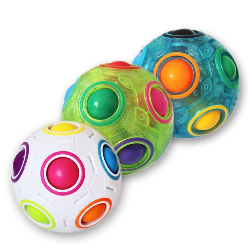 魔力彩虹球 魔术减压球 减压足球 创意智力球 儿童益智玩具批发