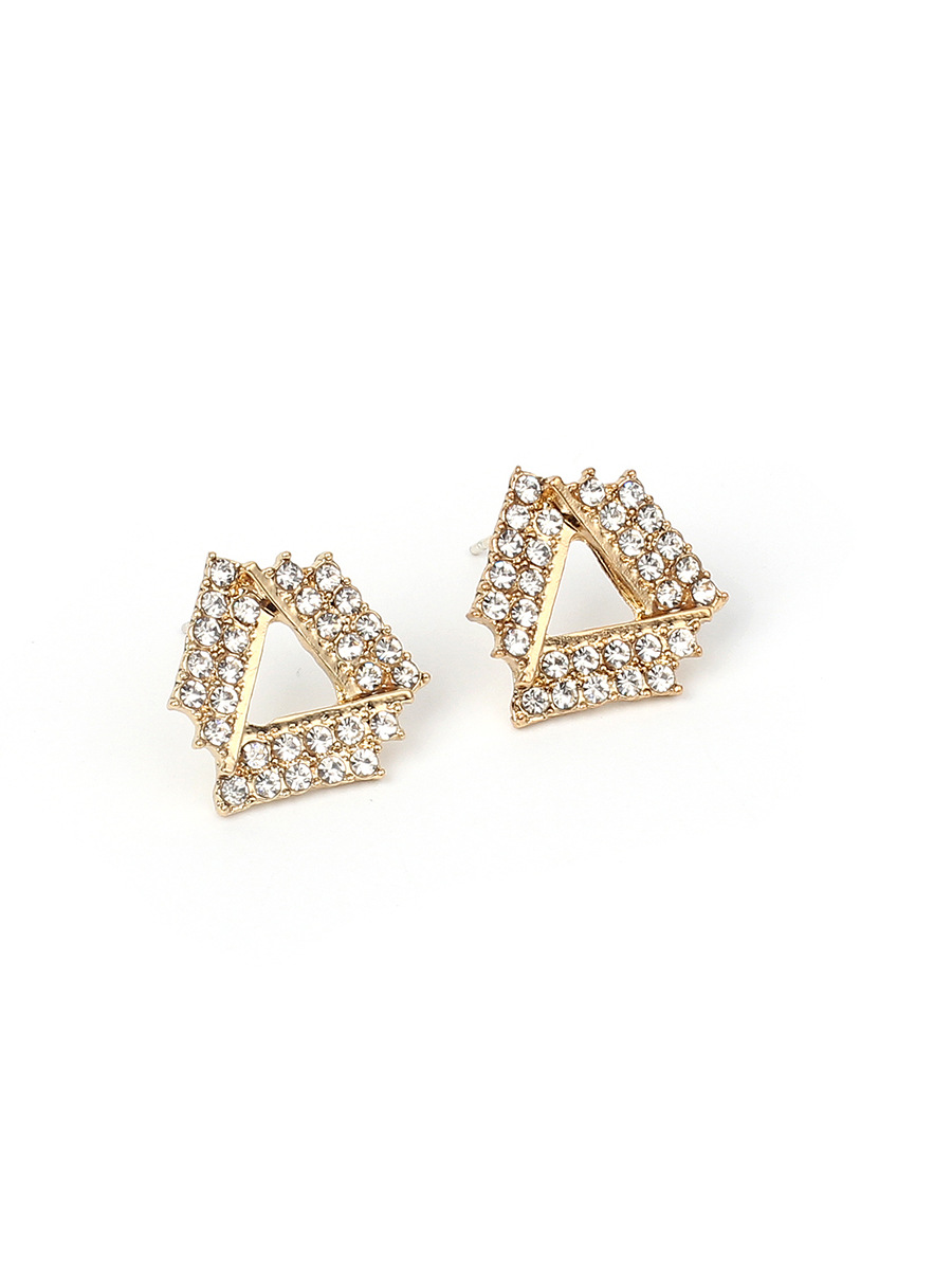 三角形耳环女生耳钉韩版时尚百搭小巧精致简约小耳坠精致超仙耳饰