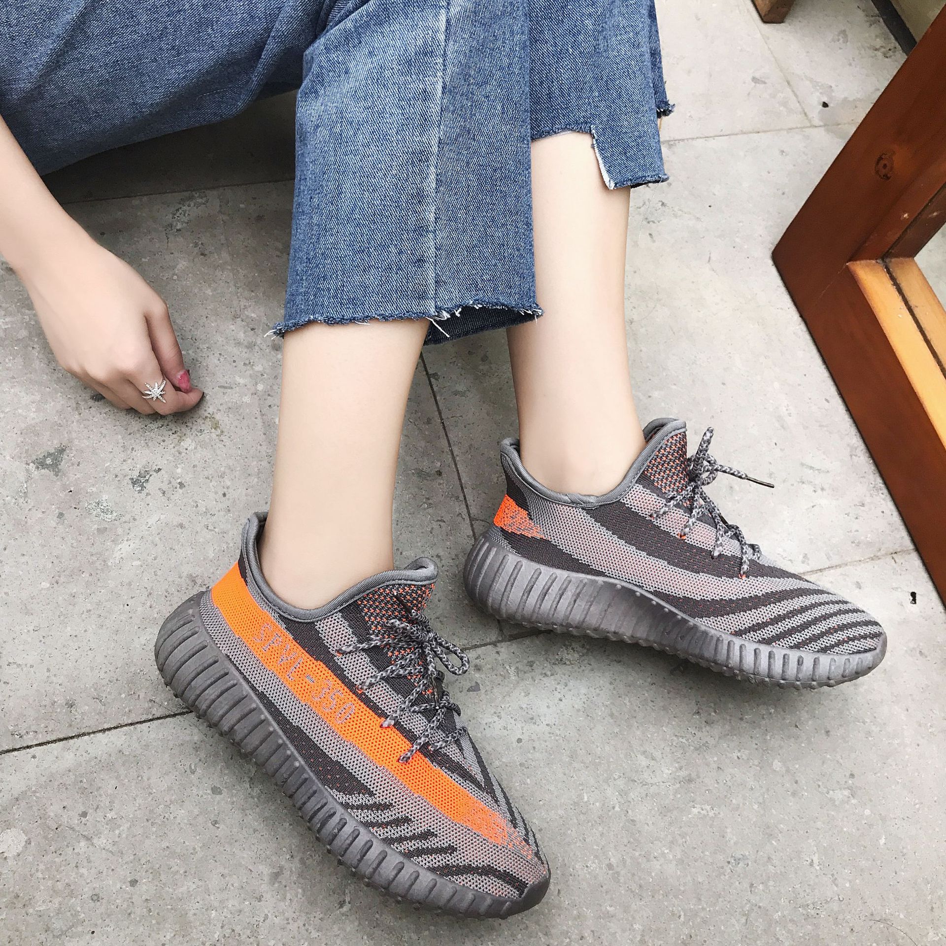 2019新款休闲运动鞋韩版百搭飞织350椰子鞋情侣鞋女运动潮跑步鞋