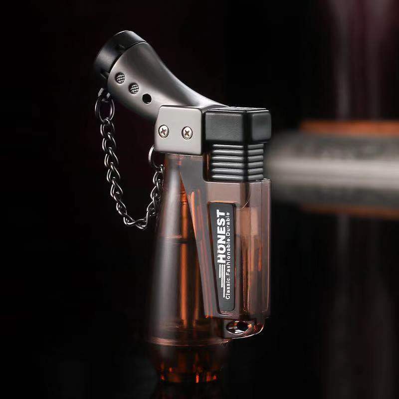 Honest Stone Wolf No. 2 Welding Small Spray Gun Creative Windproof Lighter Direct Punch Gas Lighters Smoking Set Wholesale