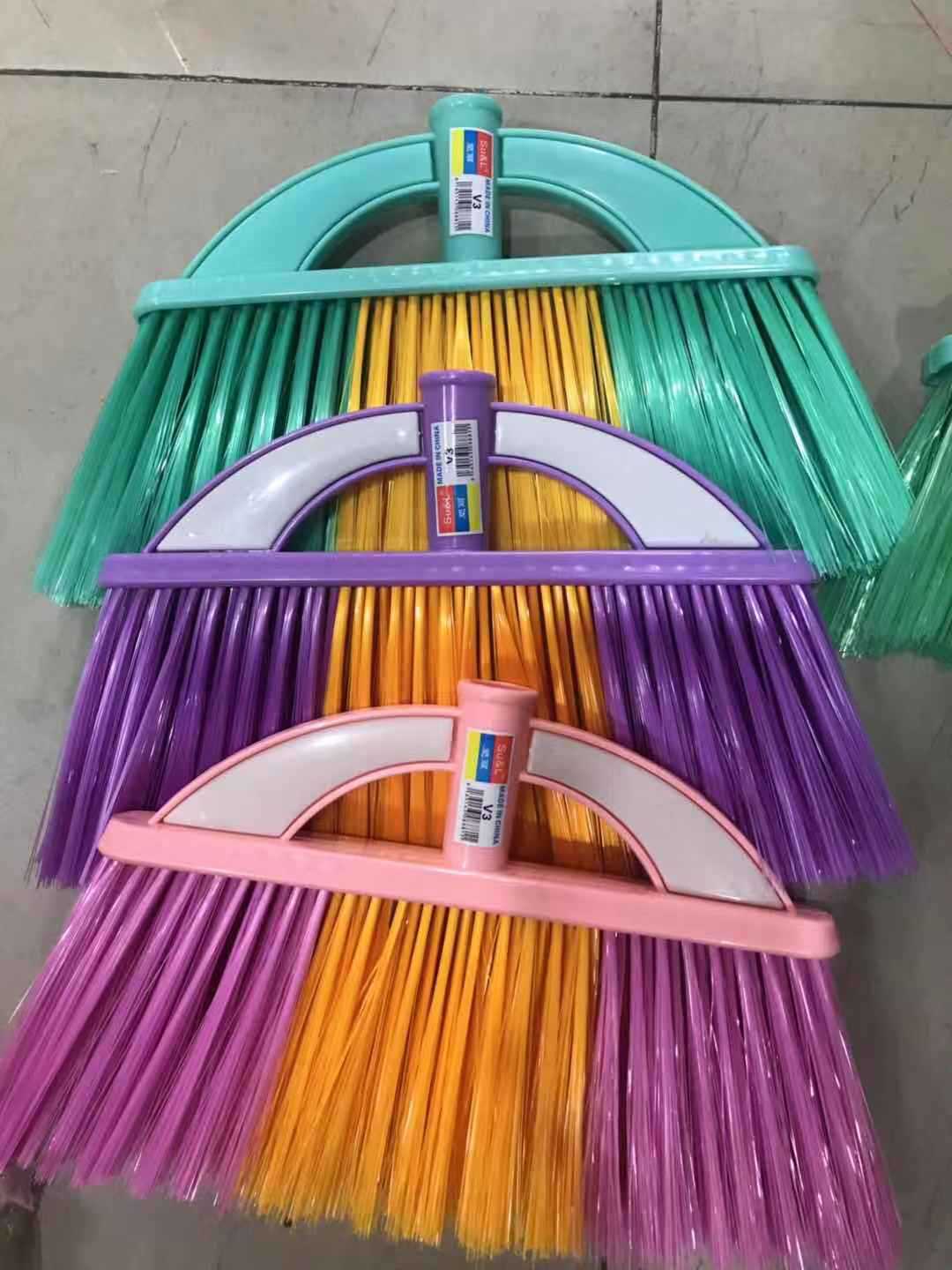 产地货源威洁wj-v3全新塑料光丝软丝耐用扫把扫帚批发可配木柄