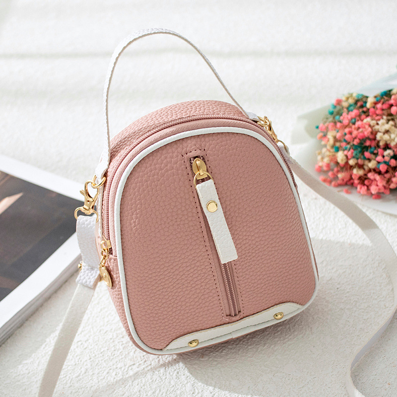 Lychee Pattern Contrast Color Women's Backpack 2022 Summer New Multi-Functional Shoulder Crossbody Portable Mini Mobile Phone Women's Backpack