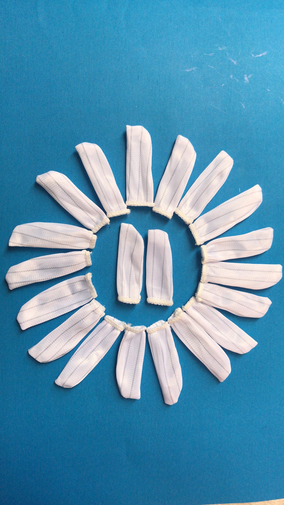 一次性防静电布手指套,涤纶布加导电丝抗静电电子工厂劳保耐磨