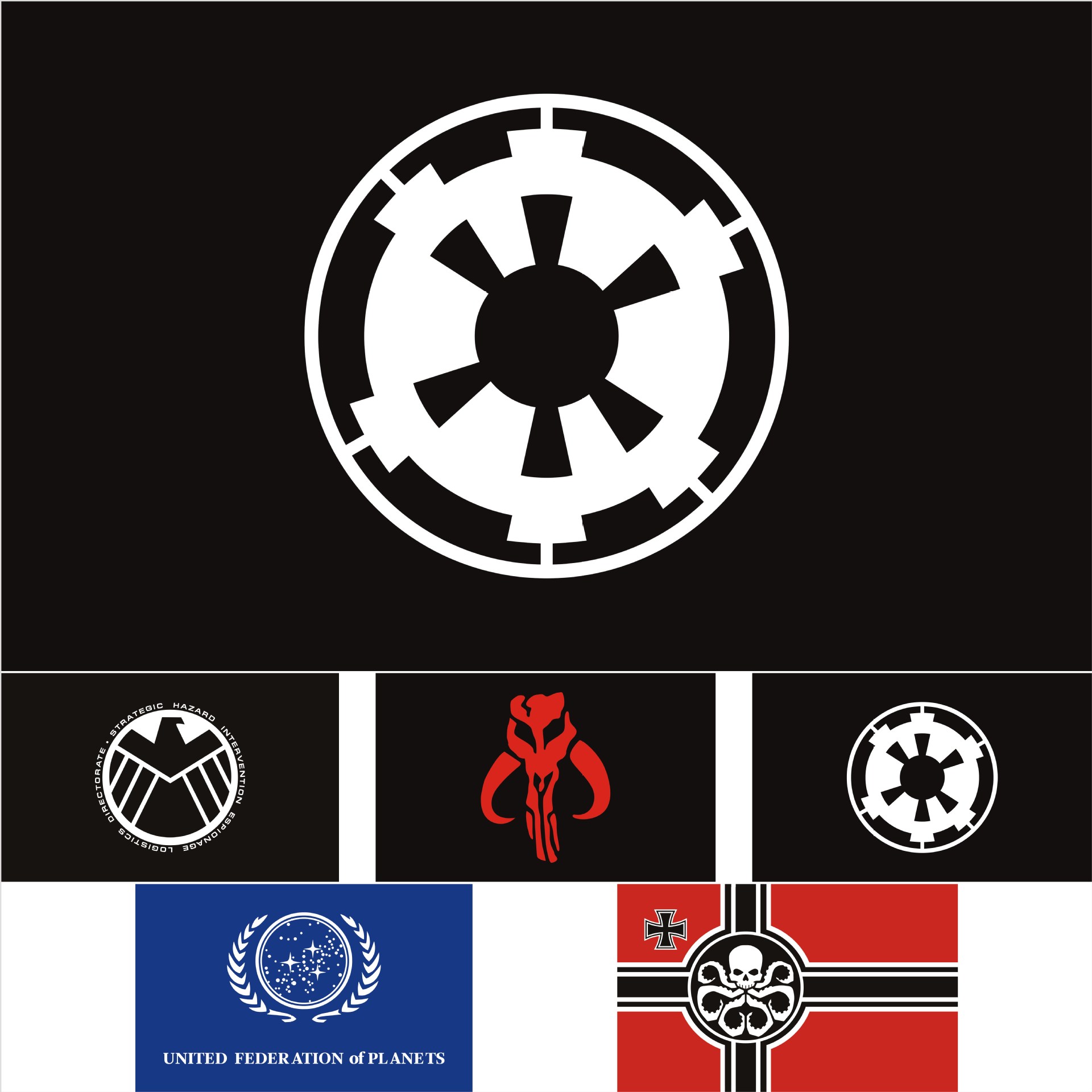 亚马逊星球大战 银河帝国 旗 挂旗 90x150cm 黑底色