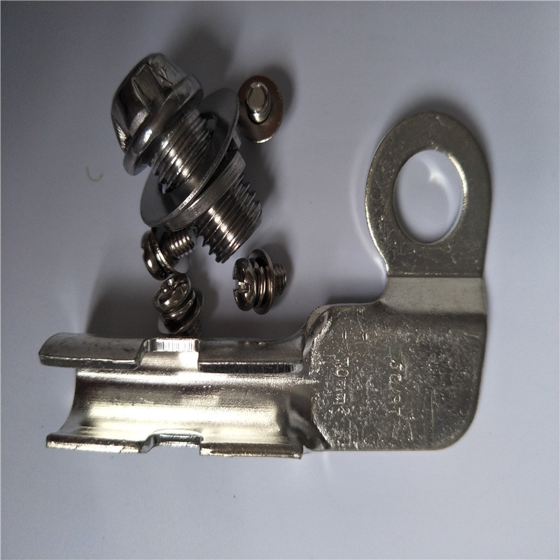 高铁铁路l型线夹l-35/70平方连接器贯通地线压接件带m16*25平弹垫