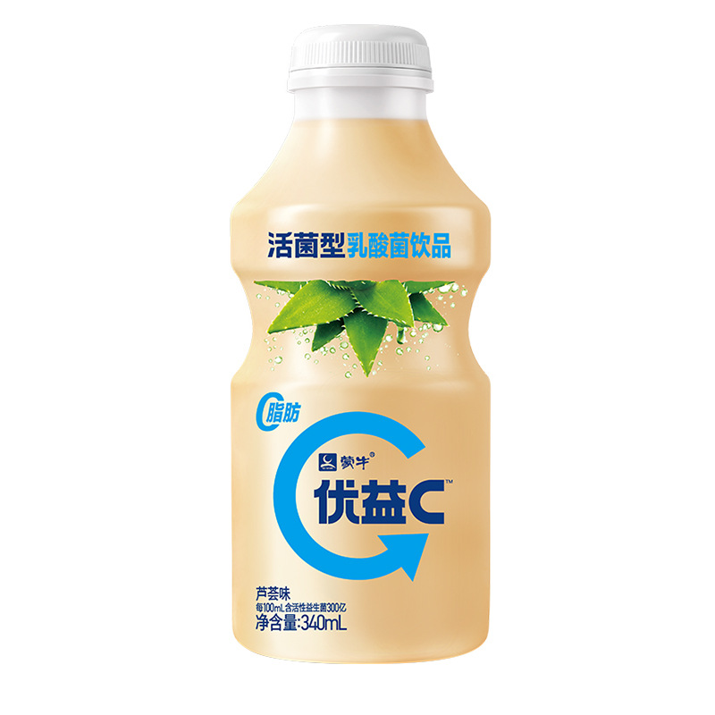 蒙牛优益c活饮品340ml芦荟味/橙味/原味/百香果乳酸菌饮品100ml*5