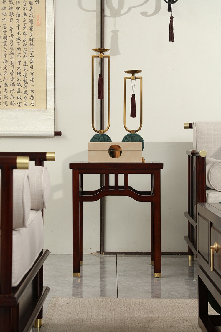 新中式角几沙发边几实木方几现代中式样板房会所客厅酒店家具定制