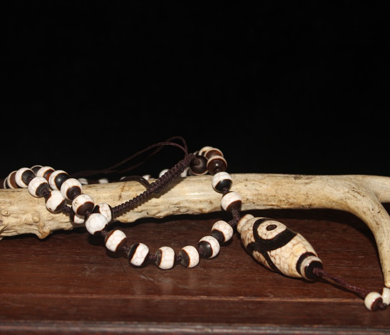 古玩杂项仿古做旧工艺品天珠玛瑙项链首饰品物件挂件