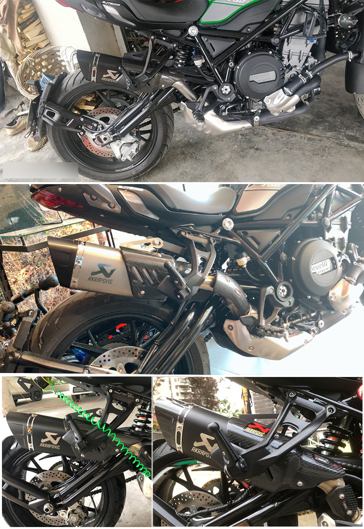 摩托车改装黄龙贝纳利752s排气管吉村斜四角碳纤排气管中段