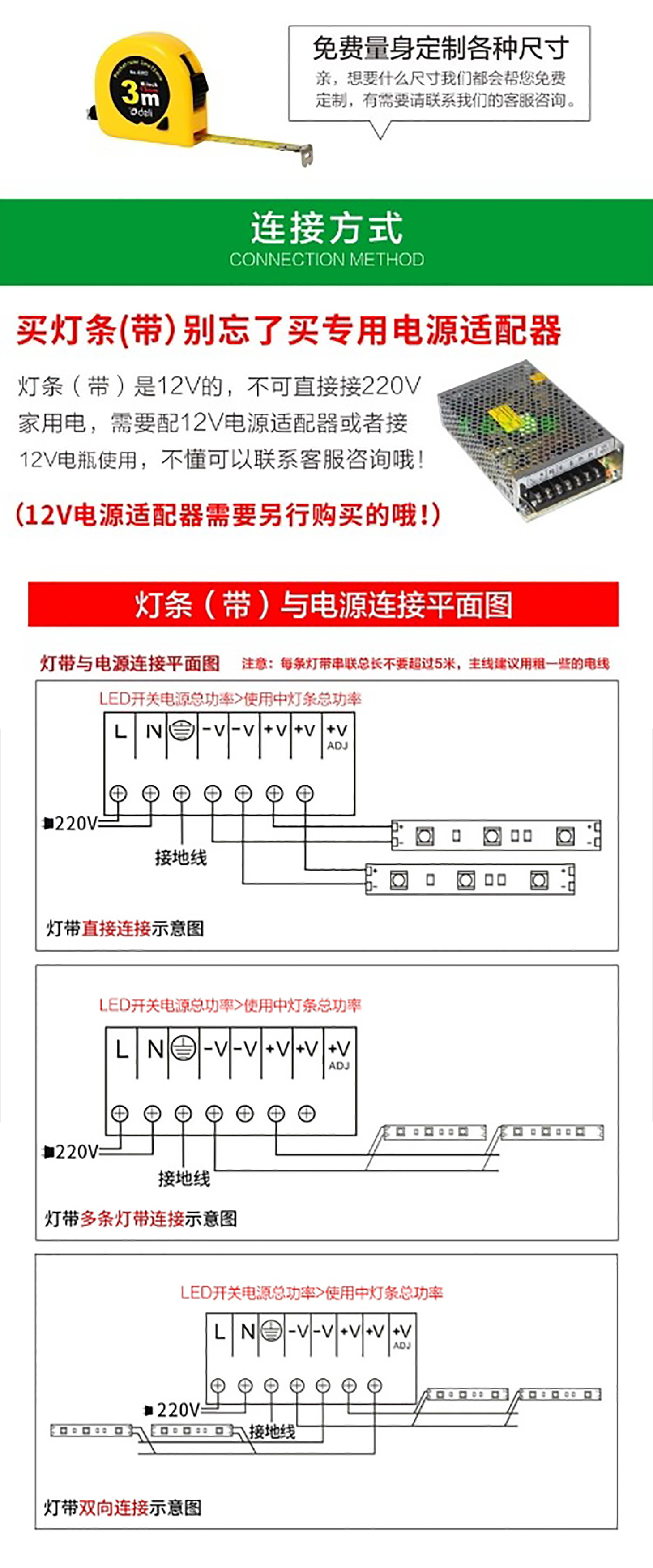 rgb灯带接线方法图解图片