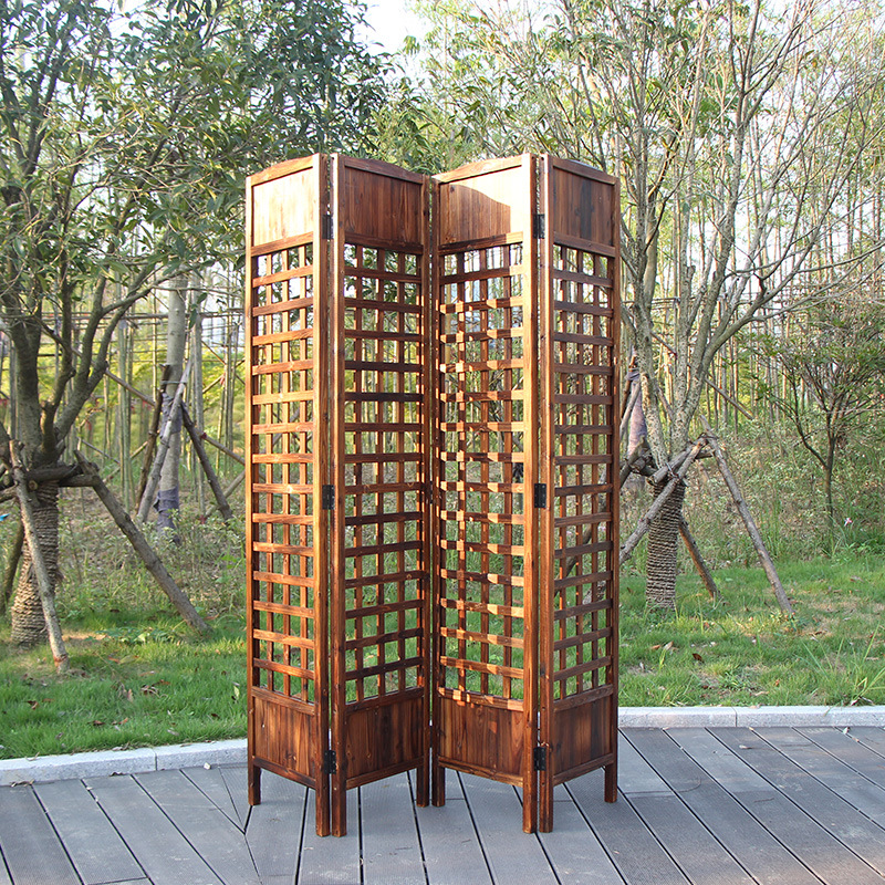 新中式栅栏围栏实木屏风现代简约客厅酒店办公室入户玄关装饰隔断