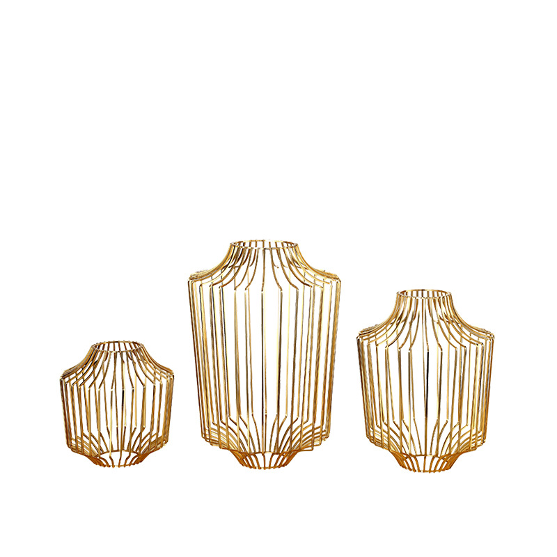 现代北欧古铜色铁艺花瓶摆件装饰品金属摆件铁制工艺品饰品摆件