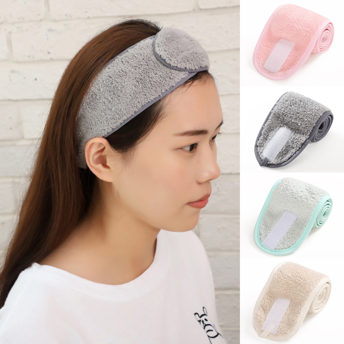 Factory Direct Sales Face Wash Makeup Hair Band Velcro Mask Hair Cover Headcloth Sports Yoga Headband Headband