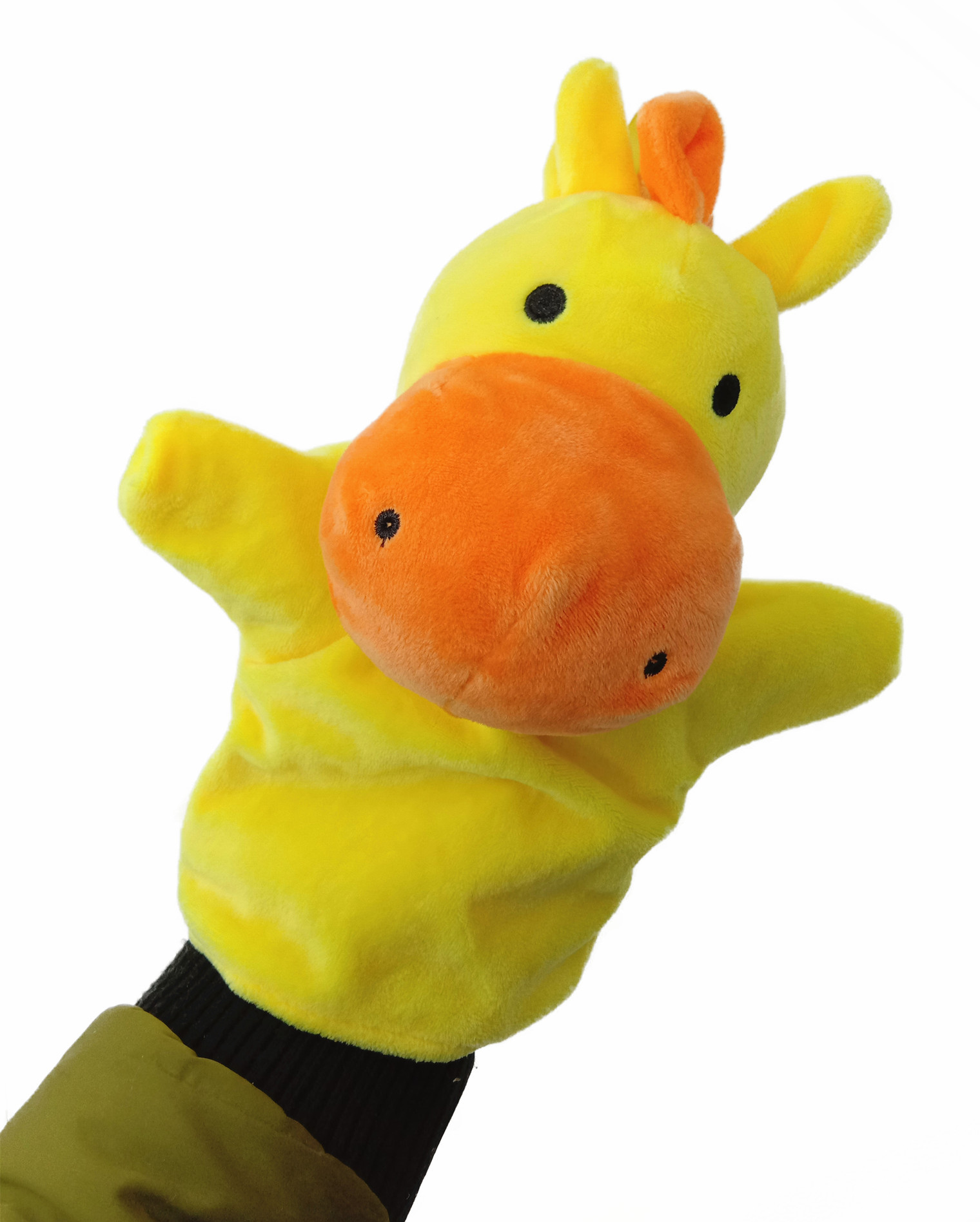 创意新款儿童早教表演卡通鸭鸭动物手指玩布偶手偶毛绒地摊玩具