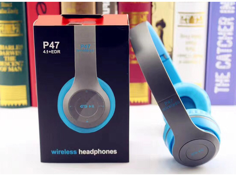 Popular P47 Bluetooth Headset Wireless Headset Headset Plug-in Card Radio Multi-Function Audio Earphone Factory Direct Sales