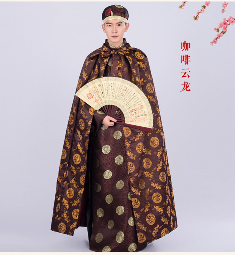 古装披风黑色斗篷男 清朝王爷阿哥步步惊心四爷男披风 摄影写真服