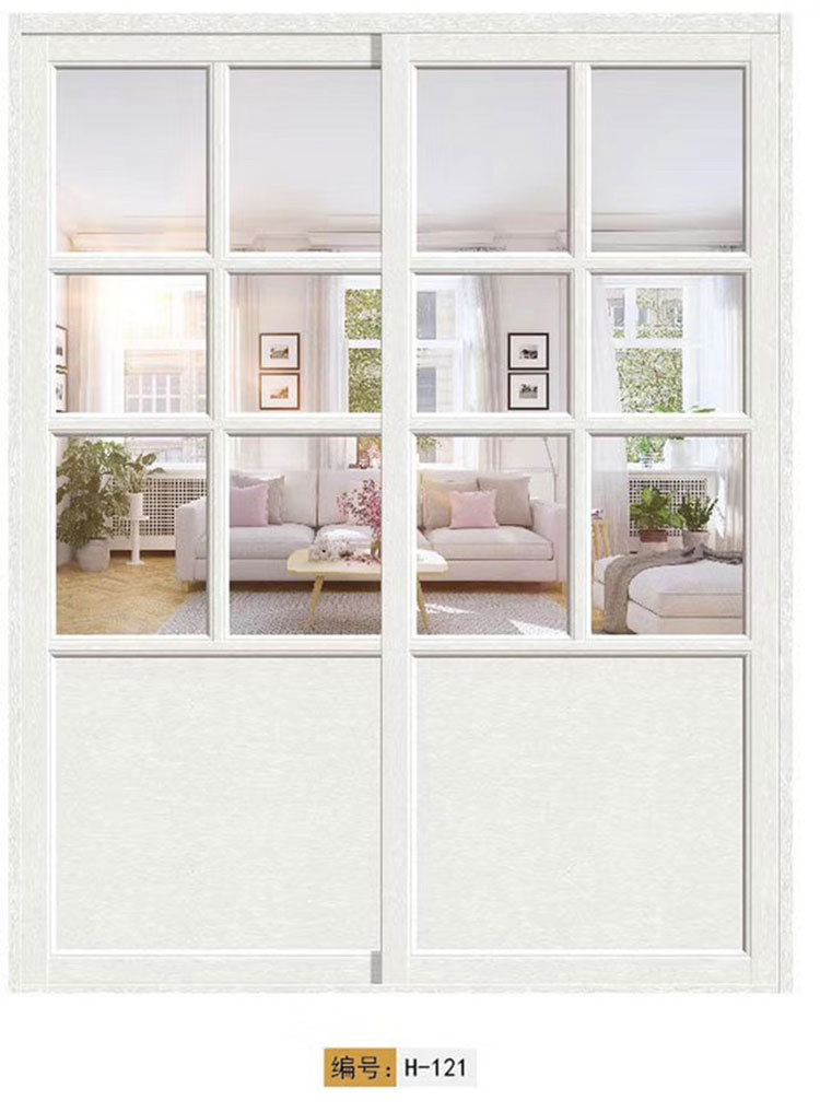 杭州厂家直销八分格单玻隔断移门钛合金钢化玻璃客厅厨房移门