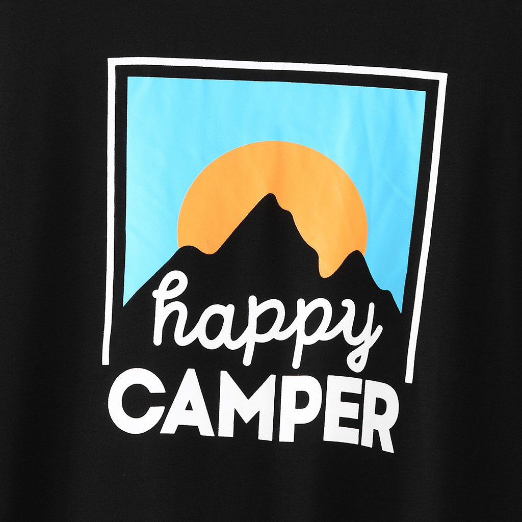 亚马逊秋季爆款女装卫衣 happy camper字母印花宽松圆领长袖t恤女