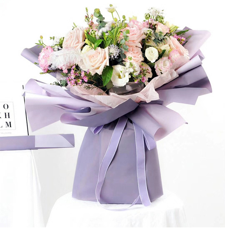 新款加厚7丝欧雅纸双色双面防水鲜花包装纸花束包花纸20张包