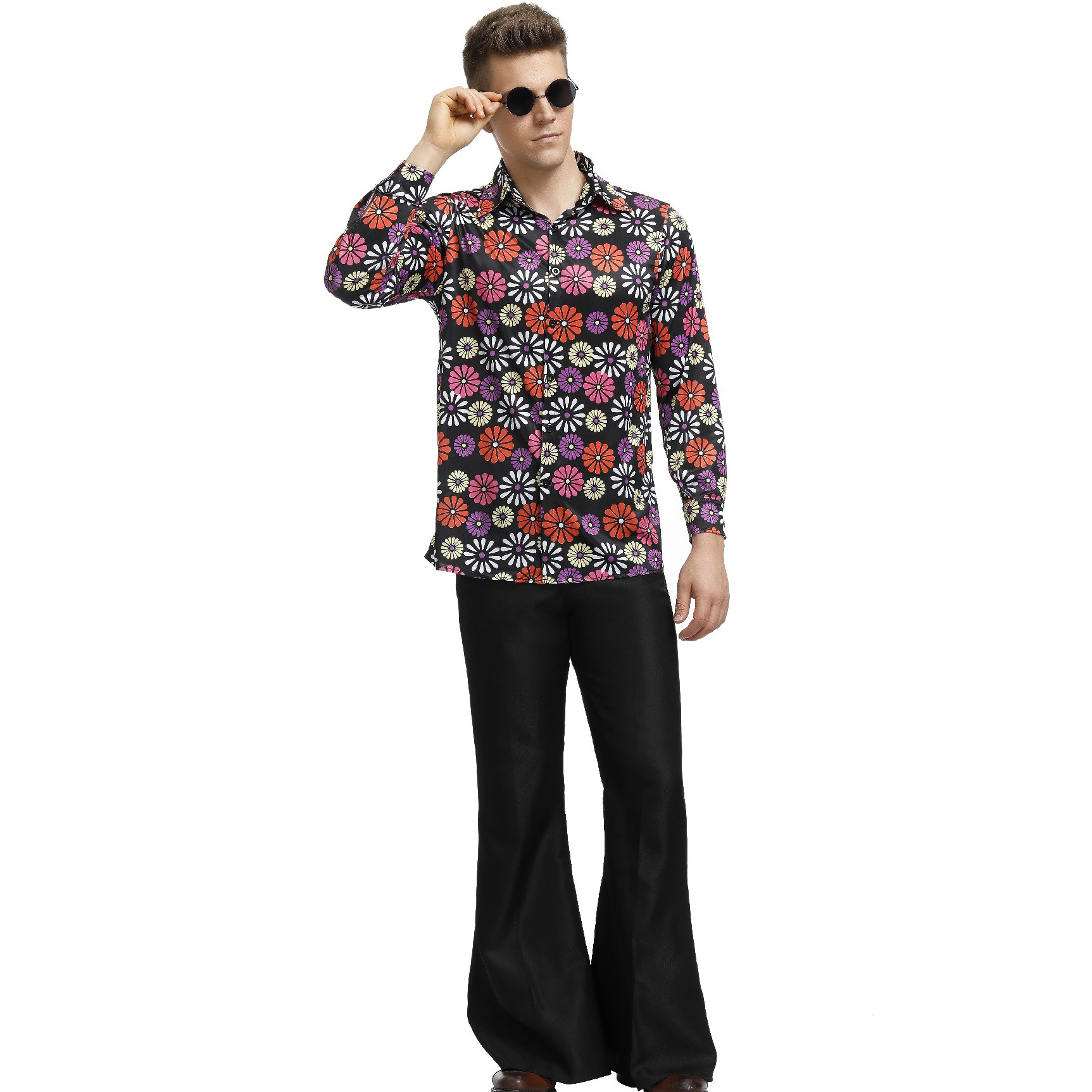 返古印花舞台装万圣节服装 男士 80年代复古装印第安人迪斯科服饰