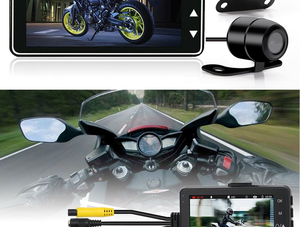 高清摩托车摄像机dvr带1080p前后双记录仪摩托车电子行车记录仪