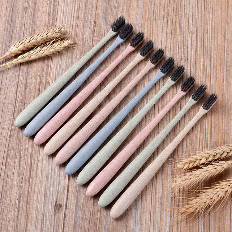 酒店一次性秸秆牙刷 桑拿牙刷酒店用品 酒店一次性洗漱用品可定制