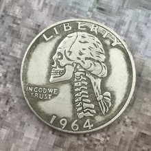 银币银元美国1964年可吹响银元摩根骷髅头纪念币厂家收藏批发银元