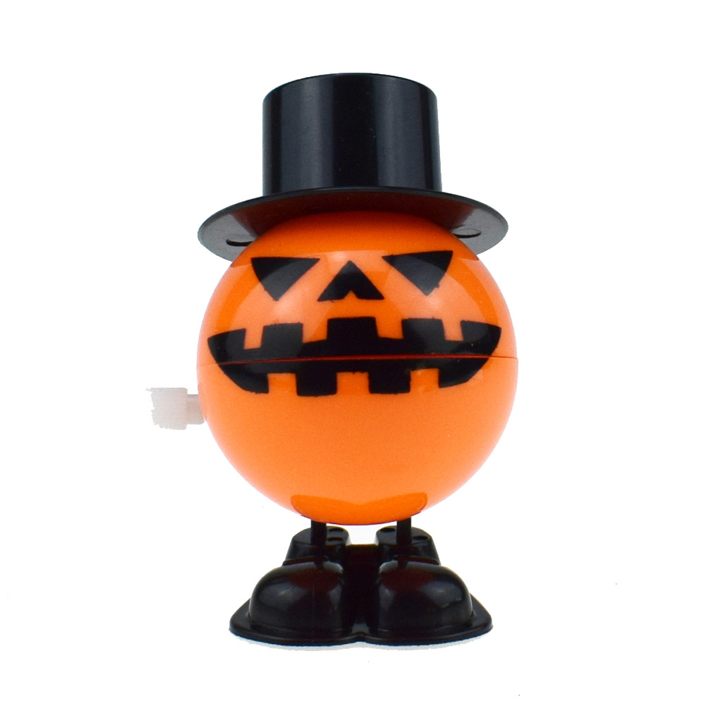 Novelty Funny Winding Clockwork Chain Jumping Pumpkin Hat Top Hat Halloween Christmas Small Gift Toy