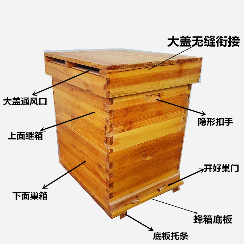 蜂箱蜂具意蜂蜂箱 格子煮蜡蜂 蜂箱 蜡巢础中蜂箱