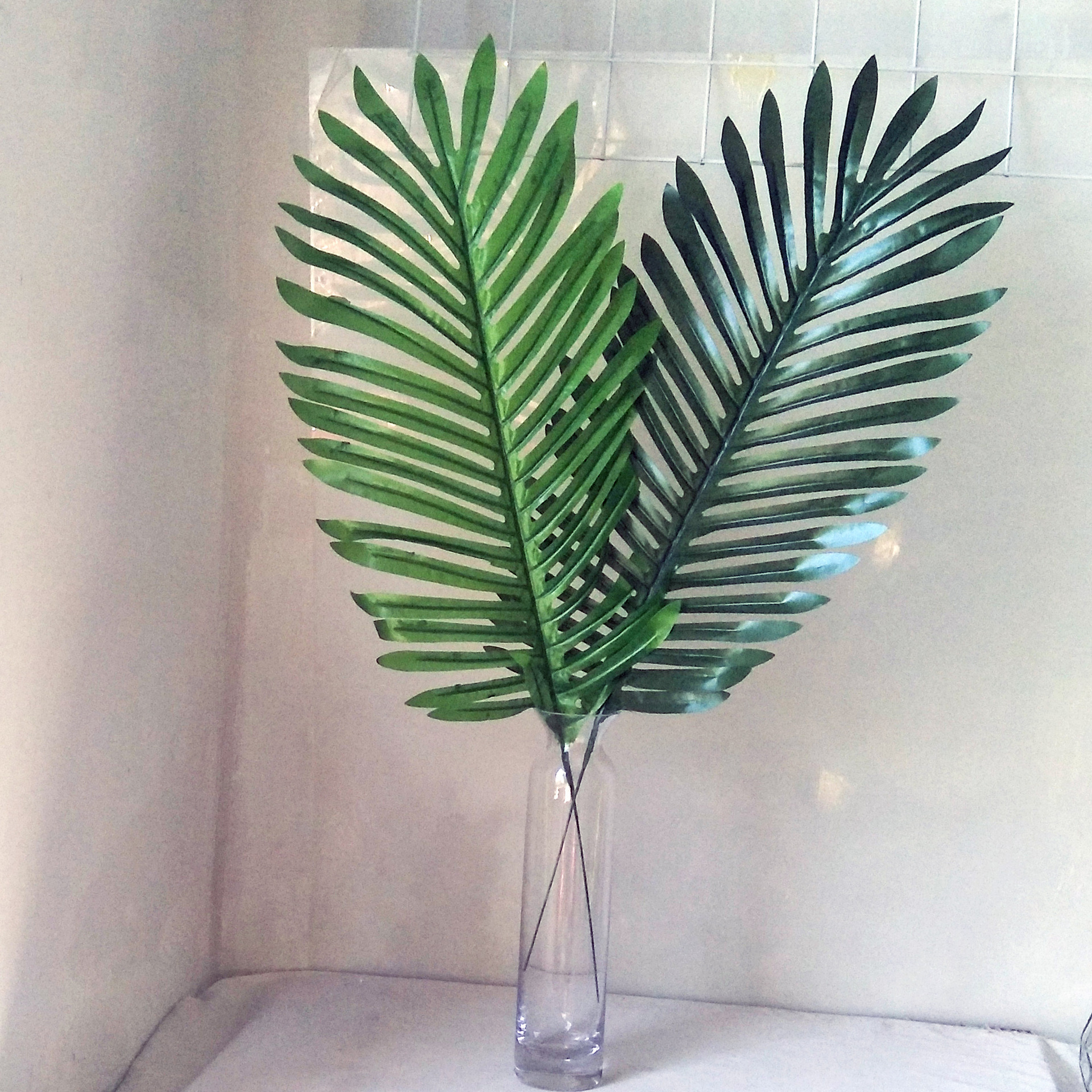 仿真叶子散尾葵 摄影道具铁树叶 北欧风椰树叶棕榈叶婚庆插花批发