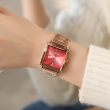 古欧手表女新款简约气质方形时尚女士钢带手表石英表防水女士手表